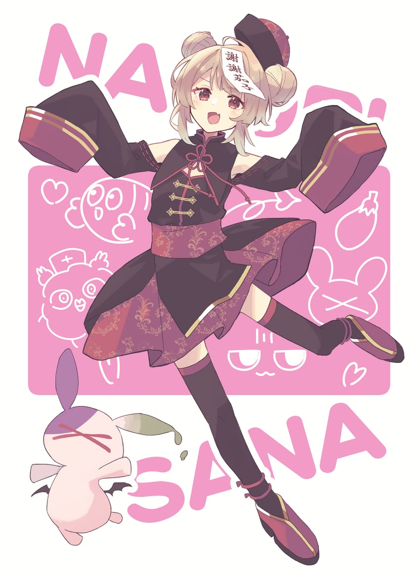 natori sana and saana-kun (sana channel) drawn by hino_(h1n0307)