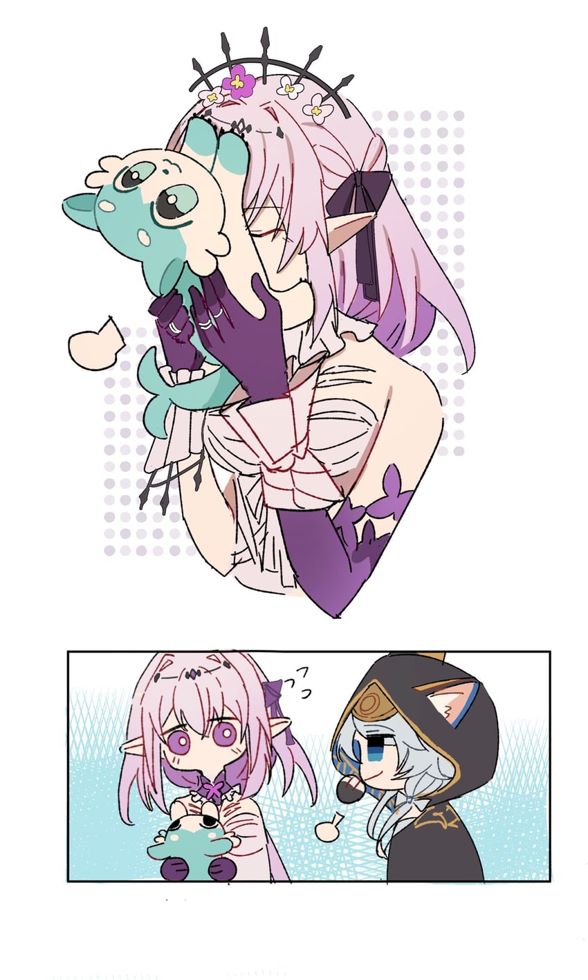 castorice and cipher (honkai and 1 more) drawn by beibc_eee