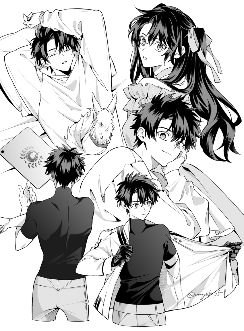 fujimaru ritsuka and fou (fate and 1 more) drawn by mysk_35