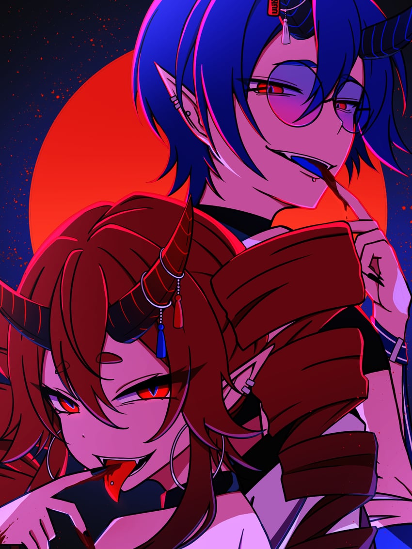 kasane teto and kaito (vocaloid and 2 more) drawn by crow96111