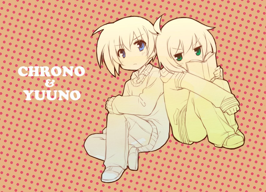yuuno scrya and chrono harlaown (lyrical nanoha and 1 more) drawn by shenbei_xiaoqiu