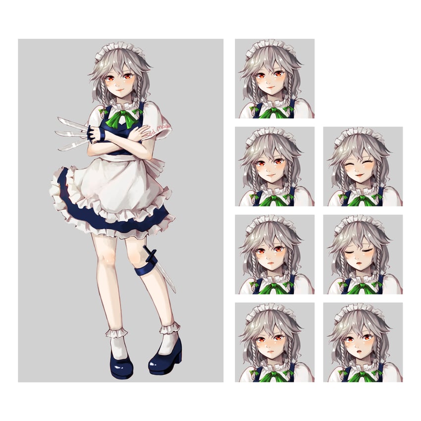 izayoi sakuya (touhou and 1 more) drawn by hoshiringo0902
