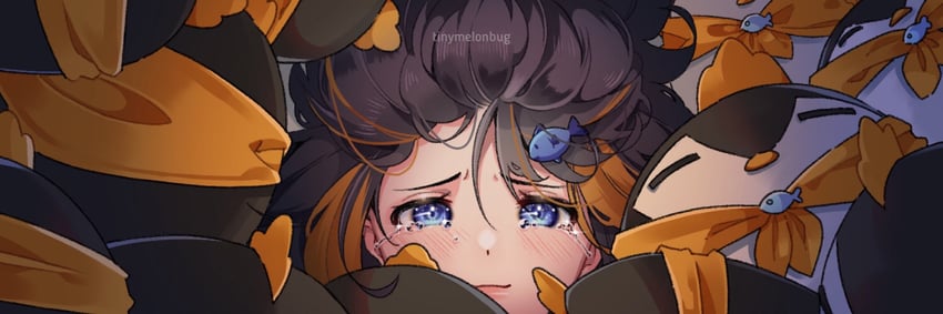petra gurin and pentomo (nijisanji and 1 more) drawn by tinymelonbug