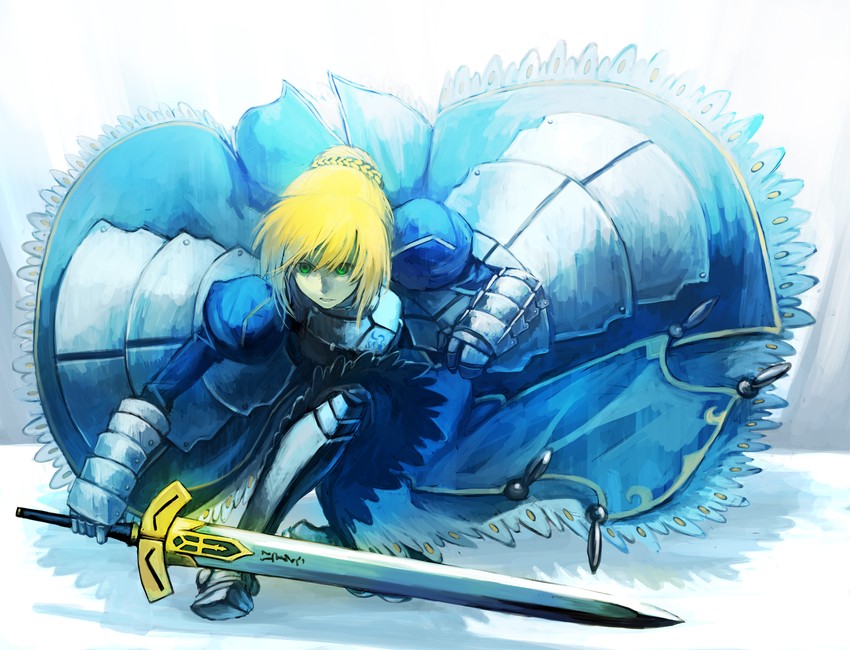 artoria pendragon and saber (fate and 1 more) drawn by nakamura_eight