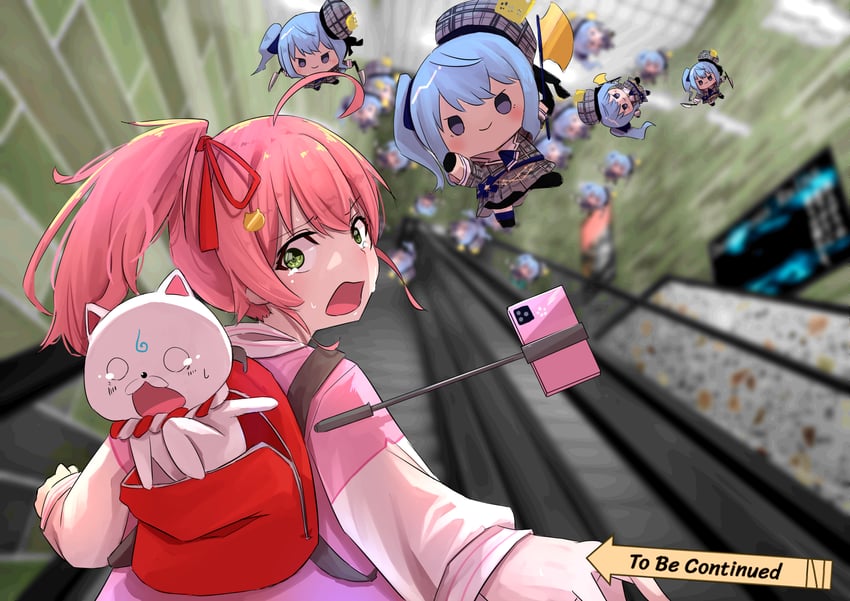 hoshimachi suisei, sakura miko, and 35p (hololive and 1 more) drawn by nanakusa_ayame