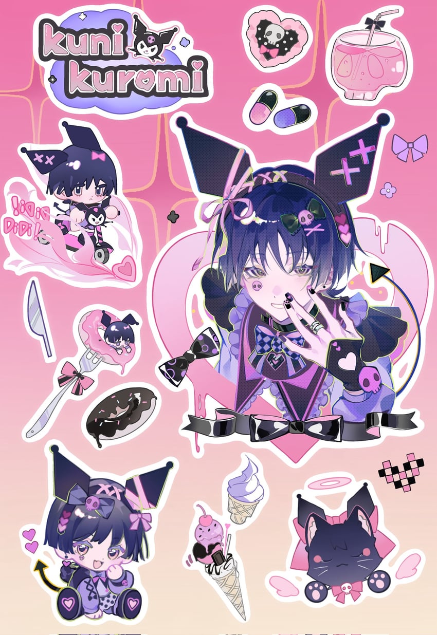 scaramouche, kuromi, and scaramouche (genshin impact and 1 more) drawn by xiannu168
