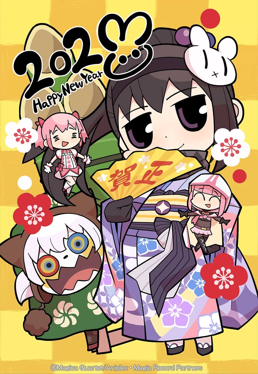 akemi homura, kaname madoka, tamaki iroha, and momoe nagisa (mahou shoujo madoka magica and 1 more) drawn by papa_(shimeguru)