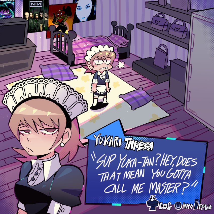 takeba yukari and boyfriend (persona and 6 more) drawn by jiansketch