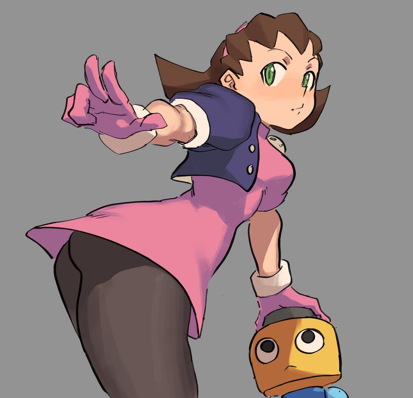 tron bonne and servbot (mega man and 1 more) drawn by karu_184