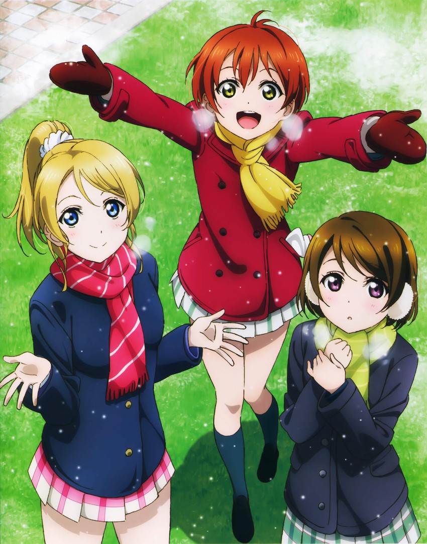 ayase eli, hoshizora rin, and koizumi hanayo (love live! and 1 more) drawn by murota_yuuhei