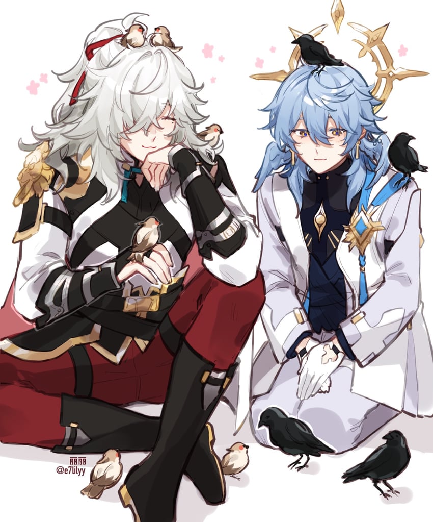 sunday and jing yuan (honkai and 1 more) drawn by alkalilyy