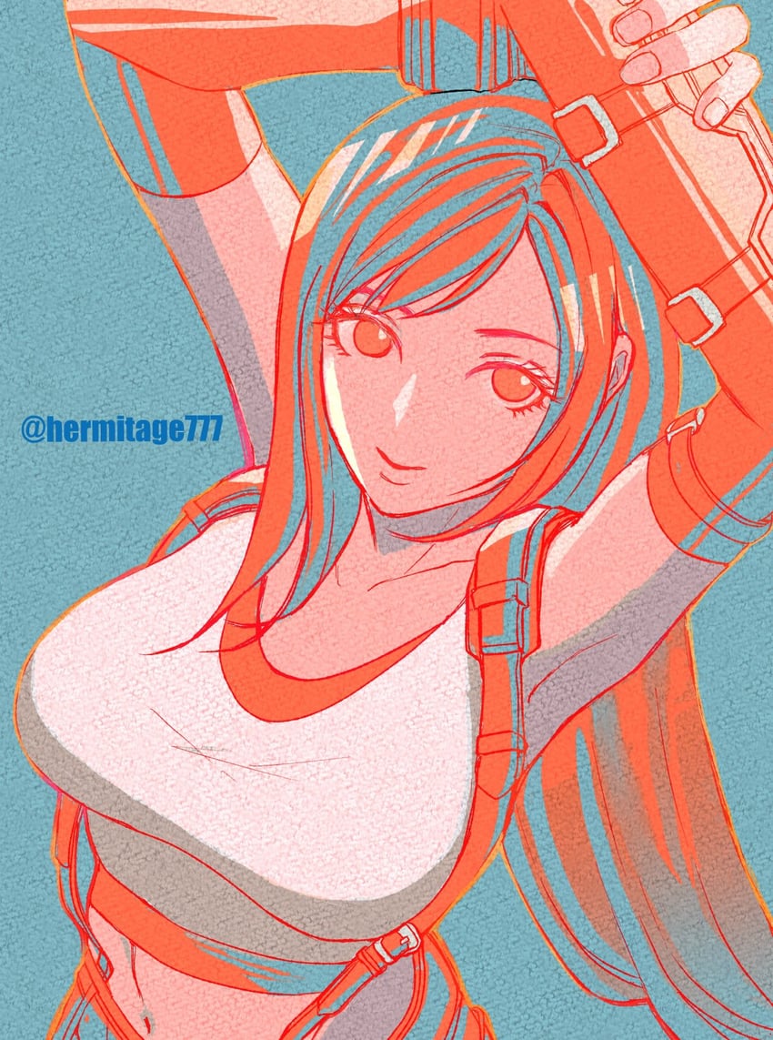 tifa lockhart (final fantasy and 2 more) drawn by ha_lu77