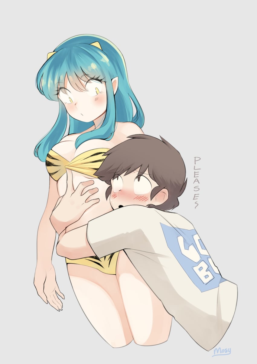 lum and moroboshi ataru (urusei yatsura) drawn by mosyart