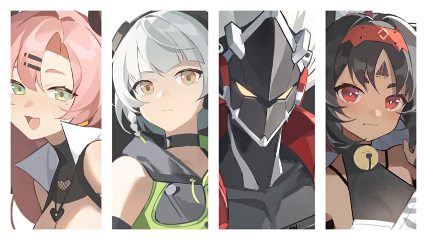 nicole demara, anby demara, nekomiya mana, and billy kid (zenless zone zero) drawn by fengtu_ad