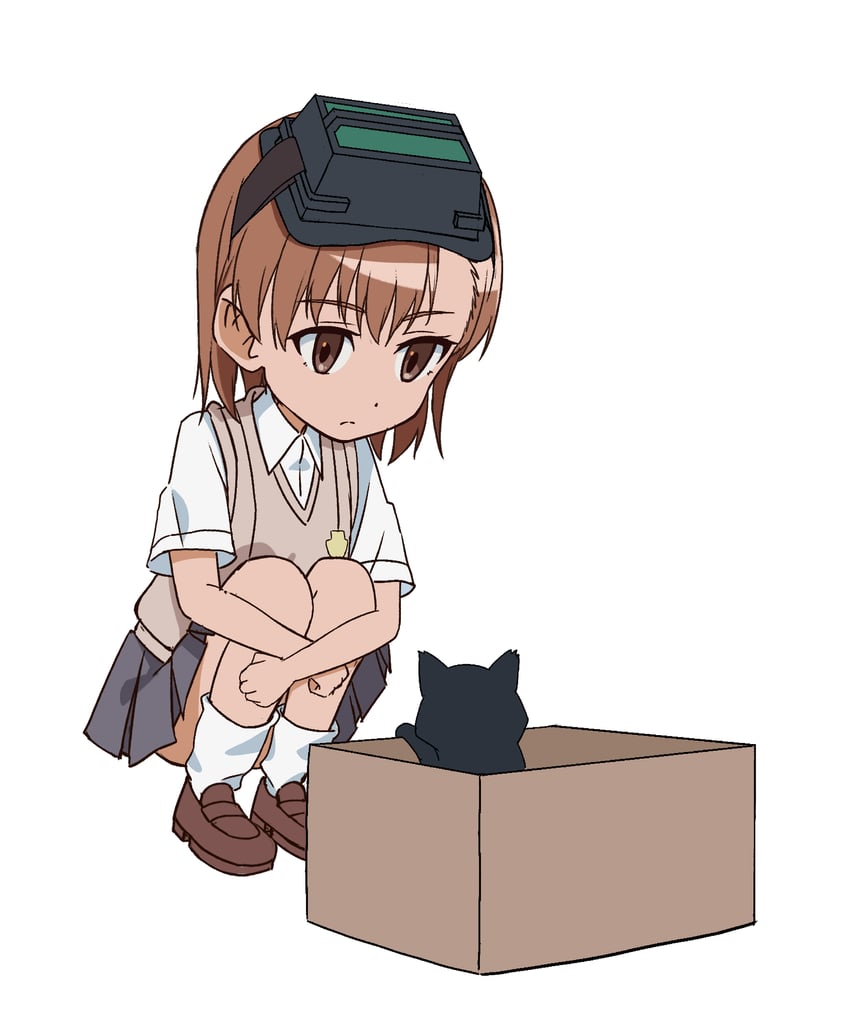 misaka imouto and misaka imouto 10032's cat (toaru majutsu no index and 2 more) drawn by pension_z