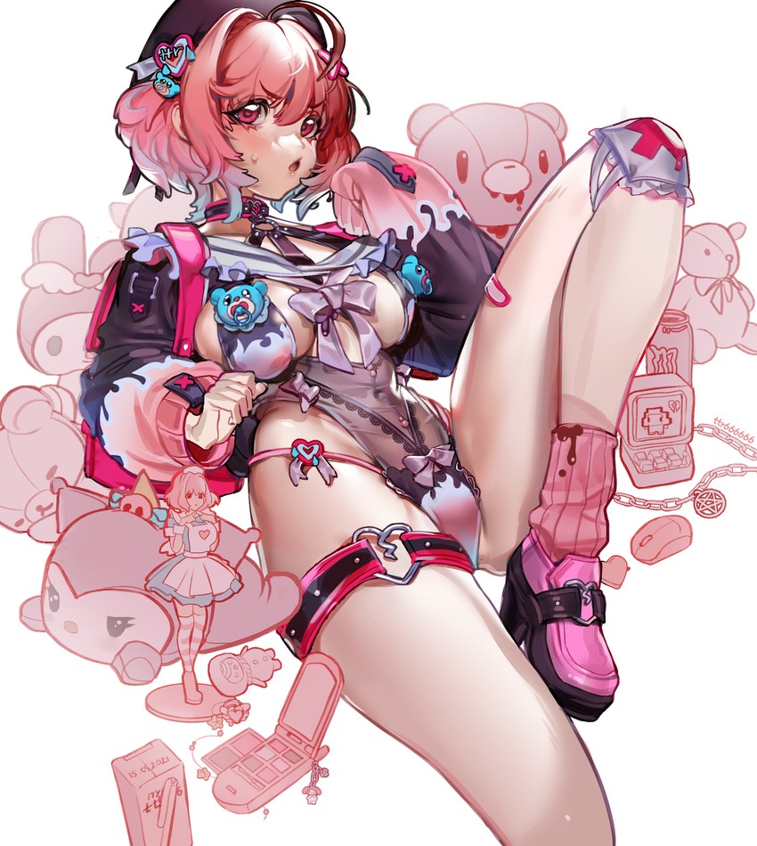 yumemi riamu, my melody, kuromi, rilakkuma, and gloomy bear (idolmaster and 5 more) drawn by 666666ttr
