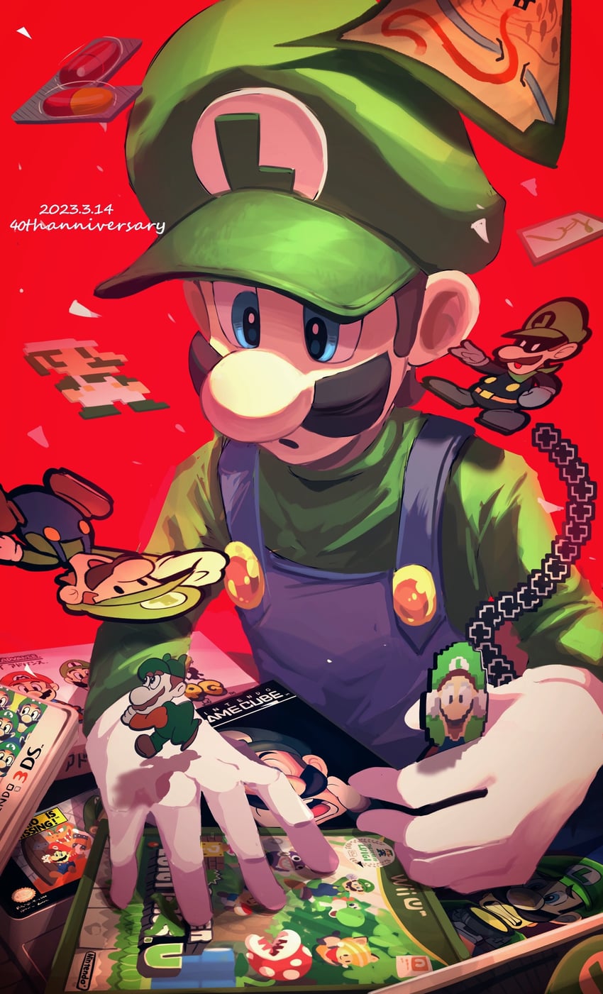 mario, luigi, bowser, yoshi, toad, and 8 more (mario and 17 more) drawn by hiyashimeso