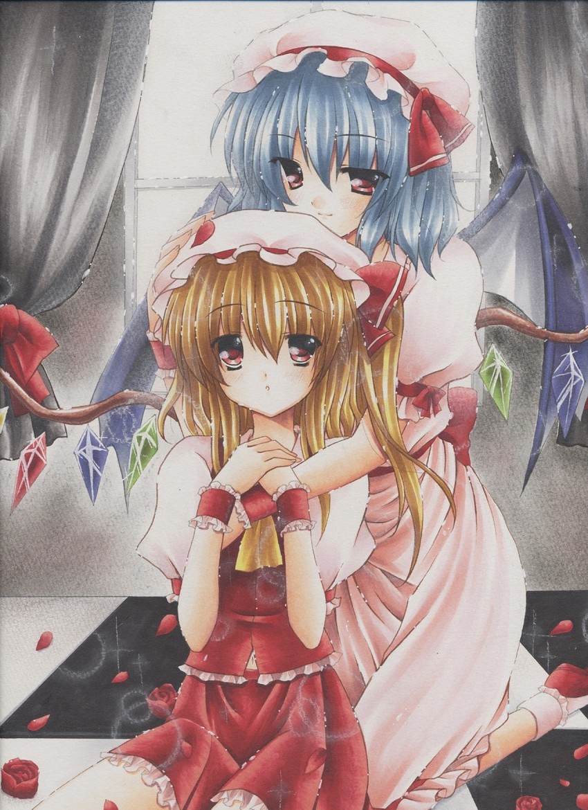 remilia scarlet and flandre scarlet (touhou) drawn by kirihara_natsuki