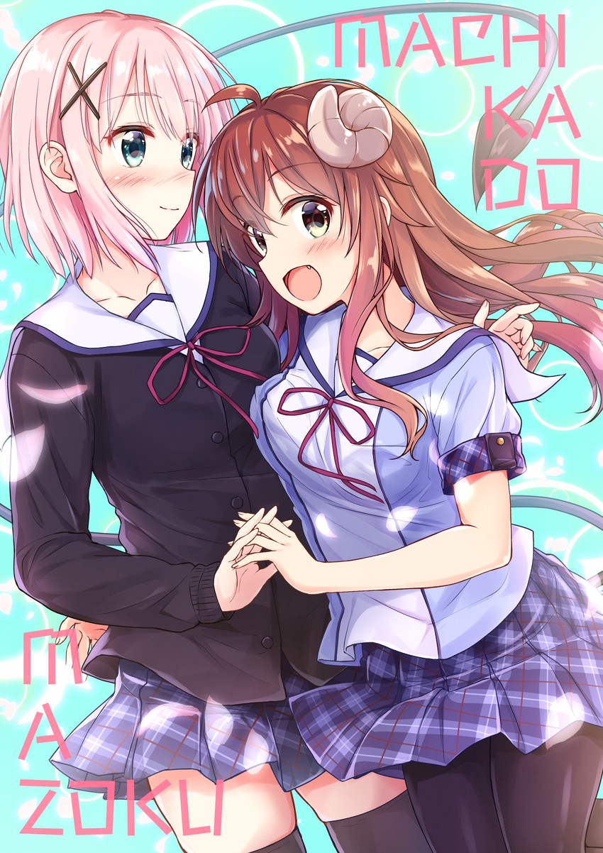 yoshida yuuko and chiyoda momo (machikado mazoku) drawn by uneune