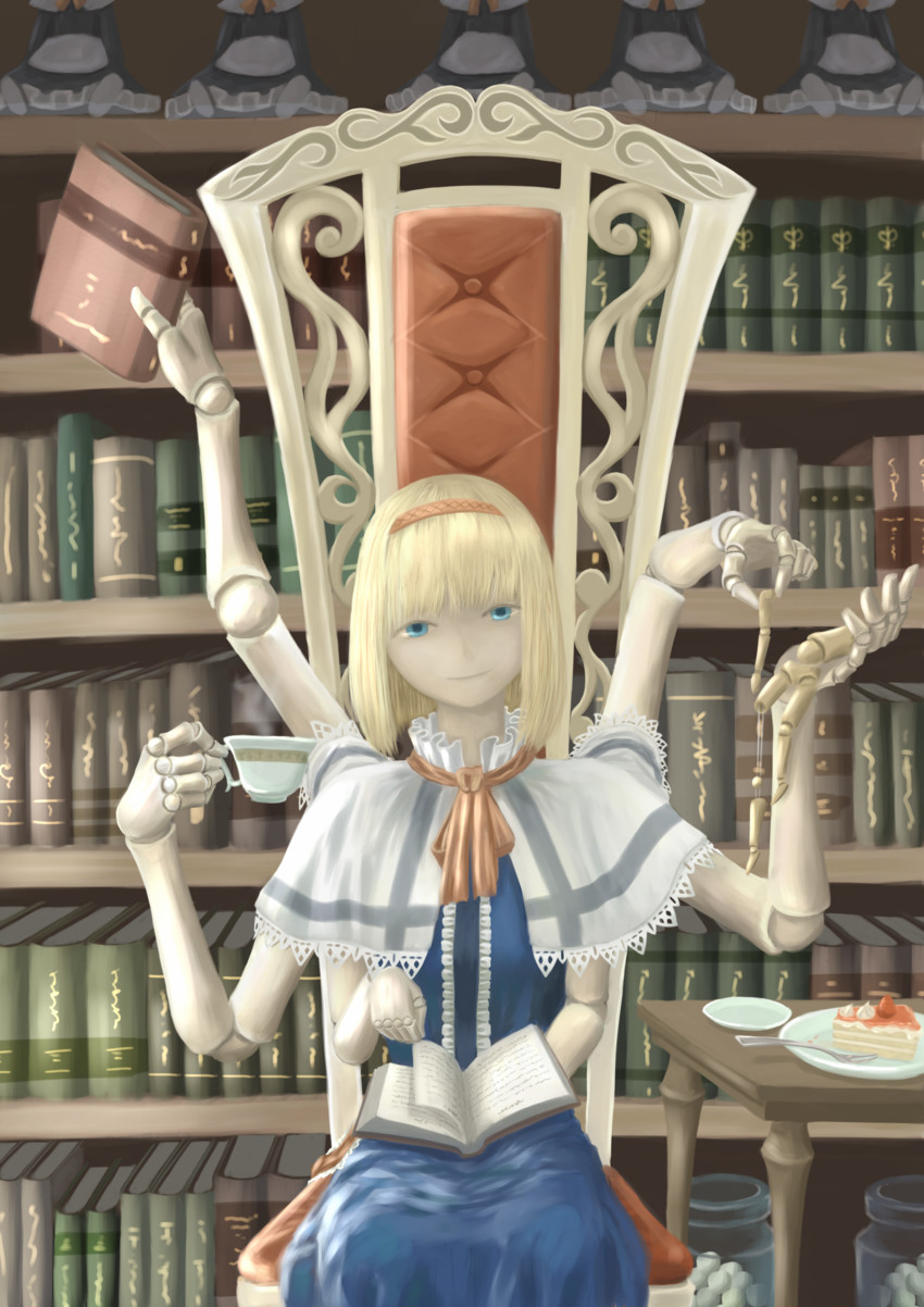 alice margatroid and shanghai doll (touhou) drawn by deraken