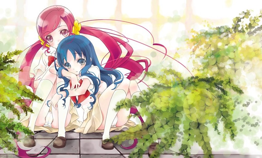 kurumi erika and hanasaki tsubomi (precure and 1 more) drawn by iwami_shouko