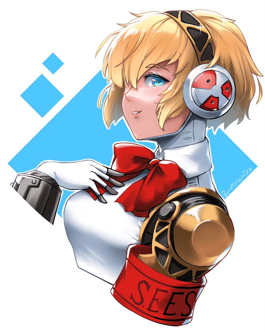 aigis (persona and 1 more) drawn by burnt_green_tea