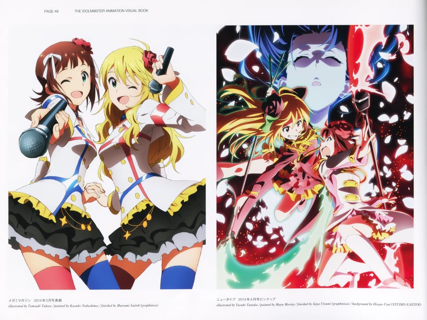 hoshii miki and amami haruka (idolmaster and 1 more) drawn by takase_tomoaki and tanaka_yuusuke