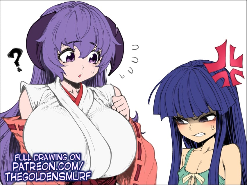 furude rika and hanyuu (higurashi no naku koro ni) drawn by the_golden_smurf