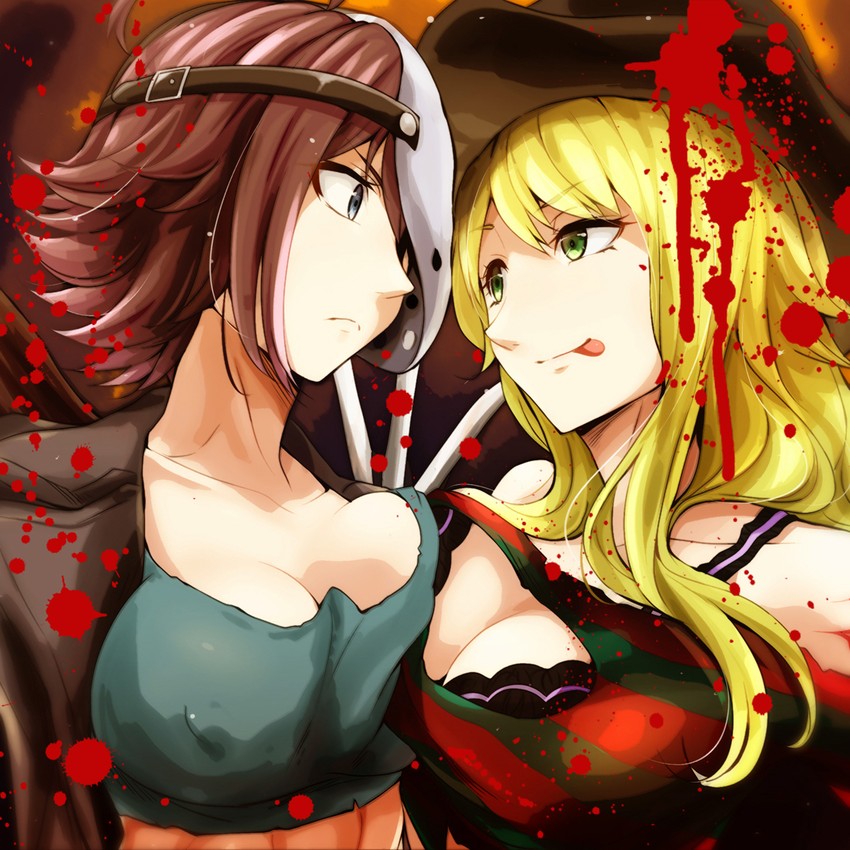 jason voorhees and freddy krueger (kotobukiya bishoujo and 3 more) drawn by watarui