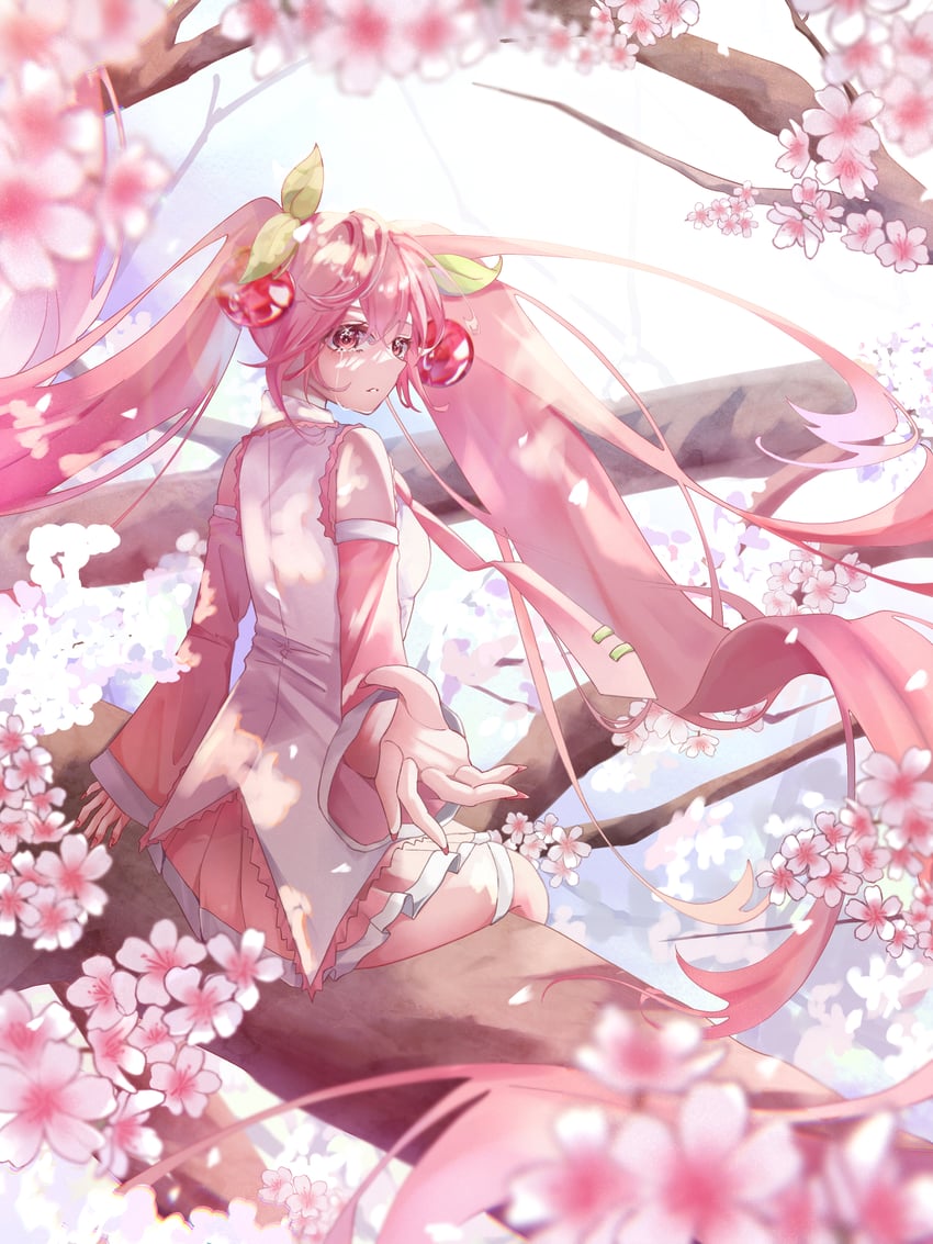 hatsune miku and sakura miku (vocaloid) drawn by user_azkf8572