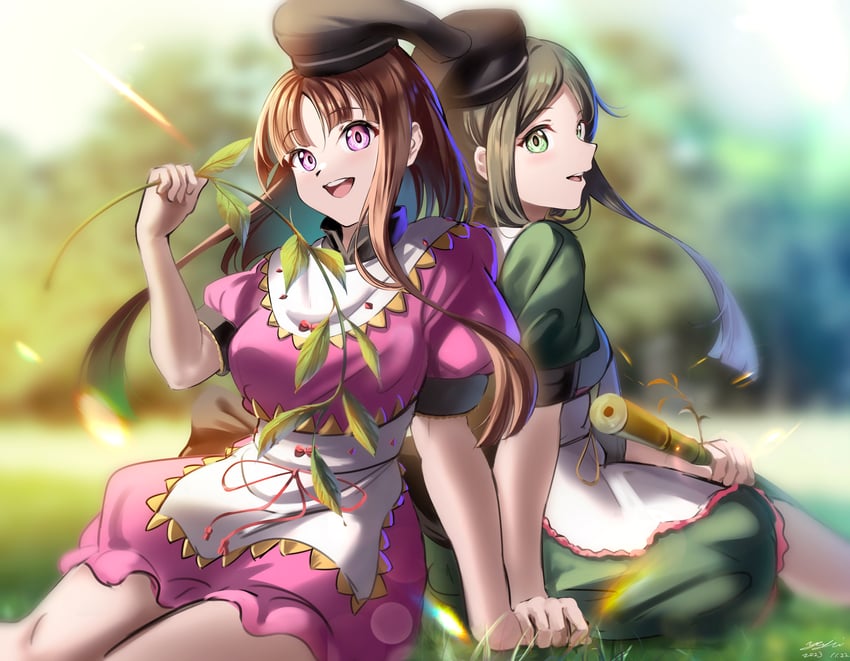 nishida satono and teireida mai (touhou) drawn by yujin_(kanouyuuto-0423)