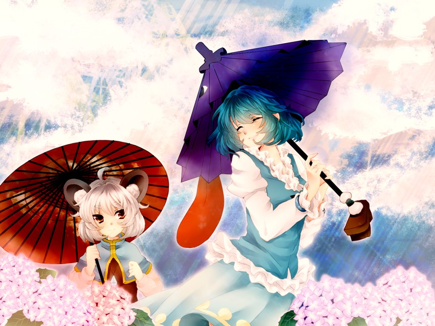 tatara kogasa and nazrin (touhou) drawn by matarou_(3kaku)