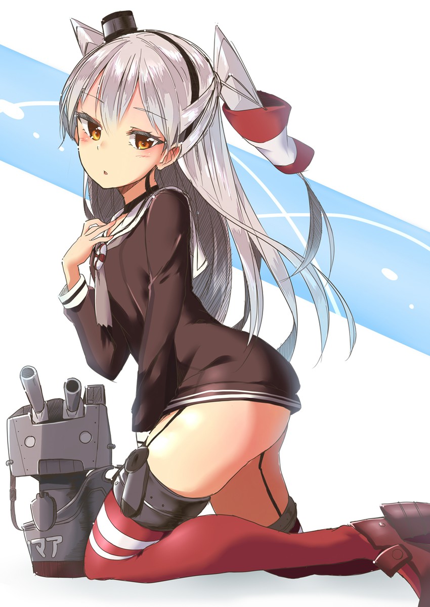 amatsukaze and rensouhou-kun (kantai collection) drawn by ksk_(semicha_keisuke)