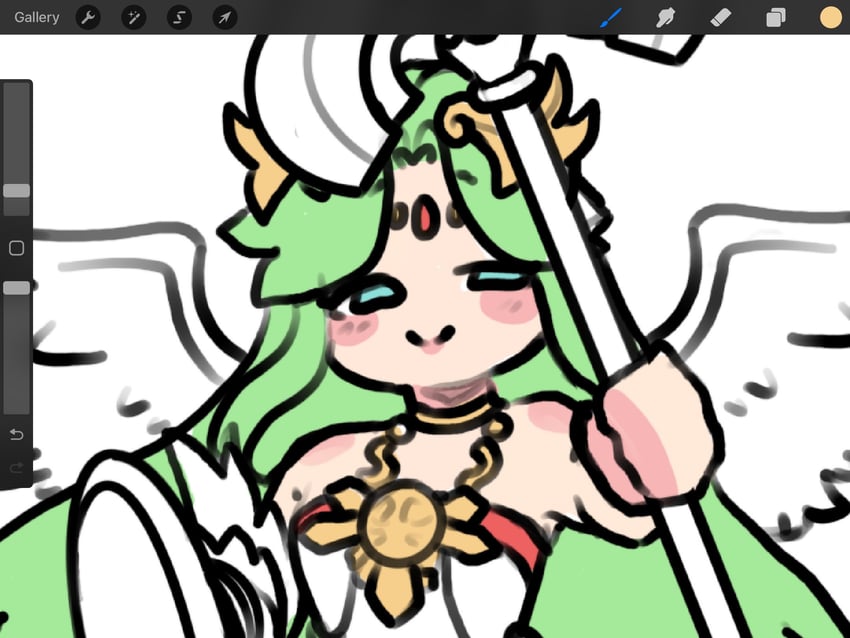 palutena (kid icarus and 1 more) drawn by verybigpigeon