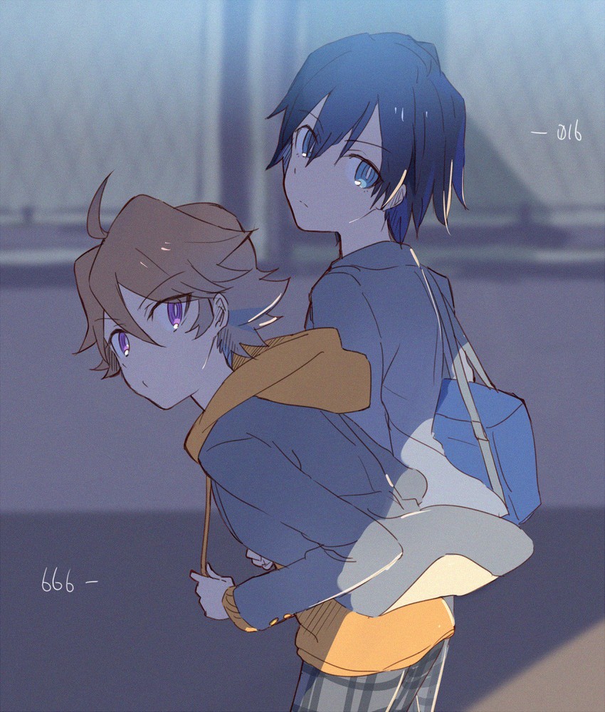 hiro and zorome (darling in the franxx) drawn by cow_(shadow)