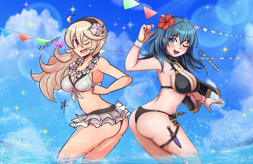 female byleth and female corrin (fire emblem and 3 more) drawn by patdarux and raydango