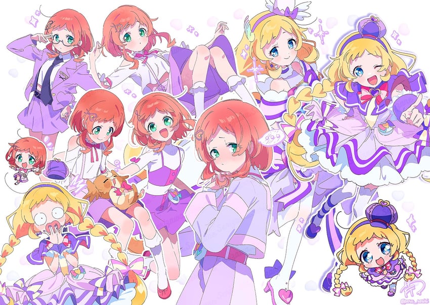 inukai komugi, inukai iroha, and cure friendy (precure and 1 more) drawn by serizawa_serizane