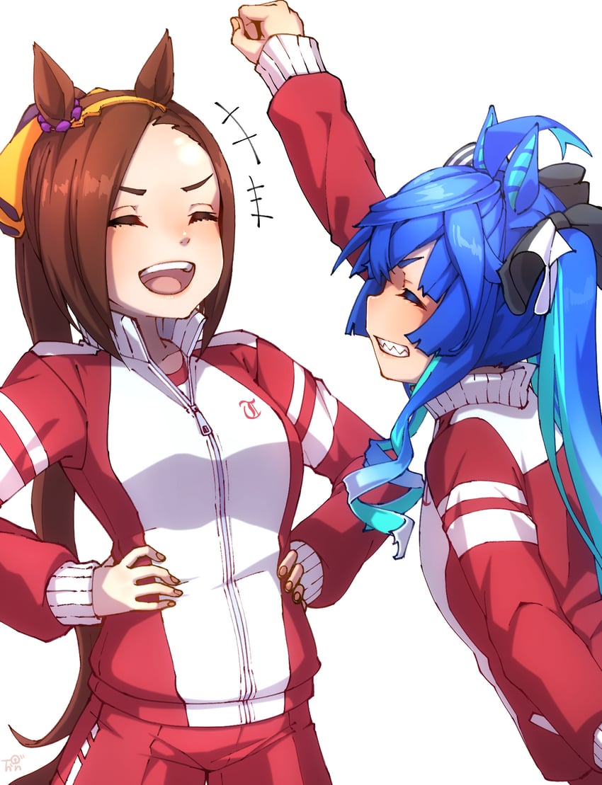twin turbo and sakura bakushin o (umamusume) drawn by thin_(suzuneya)
