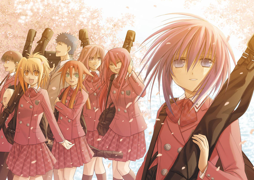 kawazoe tamaki, chiba kirino, kuwahara sayako, miyazaki miyako, azuma satori, and 3 more (bamboo blade) drawn by igarashi_aguri
