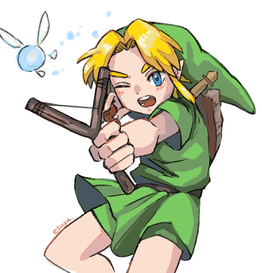 link, young link, and navi (the legend of zelda and 1 more) drawn by esuyaaa12