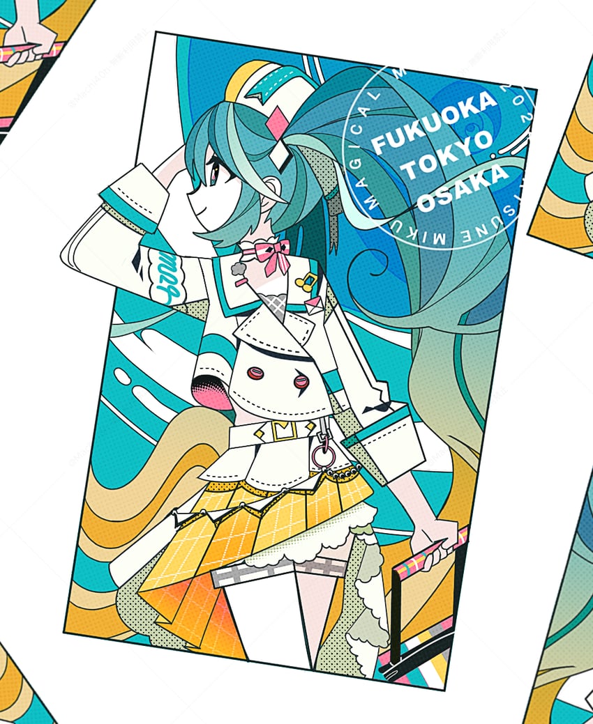 hatsune miku and magical mirai miku (vocaloid and 1 more) drawn by machigami_yoh