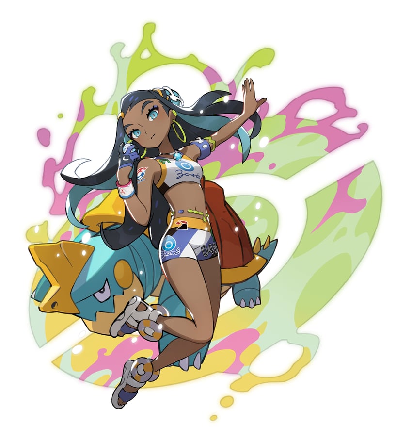 nessa and drednaw (pokemon and 1 more) drawn by saitou_naoki