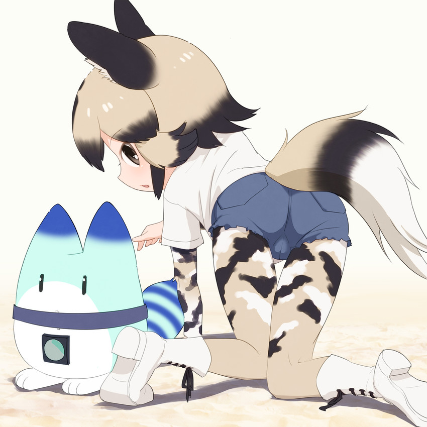 lucky beast and african wild dog (kemono friends) drawn by sat-c