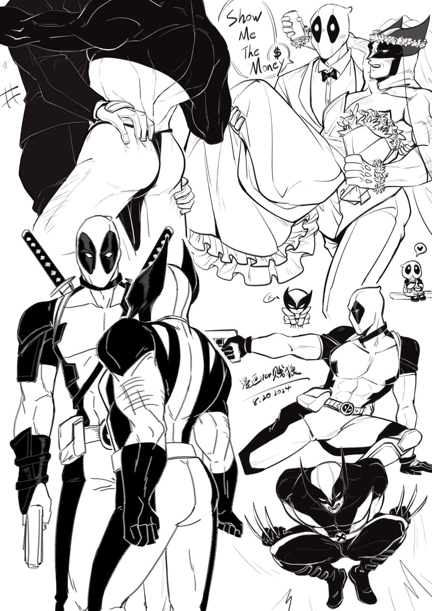 wolverine and deadpool (marvel and 2 more) drawn by siyi1996