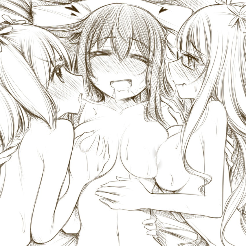 takayama haruka, sonoda yuu, and sonoda mitsuki (sakura trick) drawn by yuriwhale
