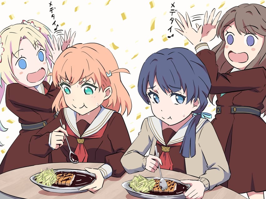 hinoshita kaho, fujishima megumi, murano sayaka, and osawa rurino (love live! and 1 more) drawn by matsu_038
