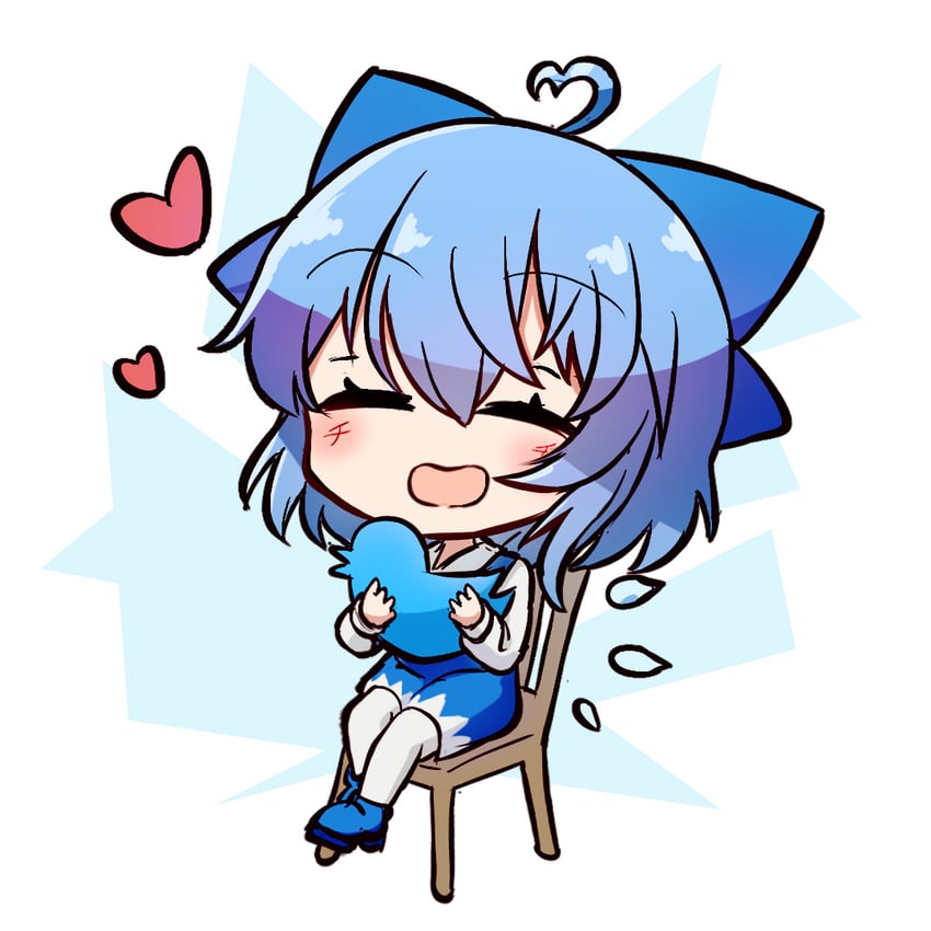 cirno and twitter bird (touhou and 1 more) drawn by ferdy's_lab