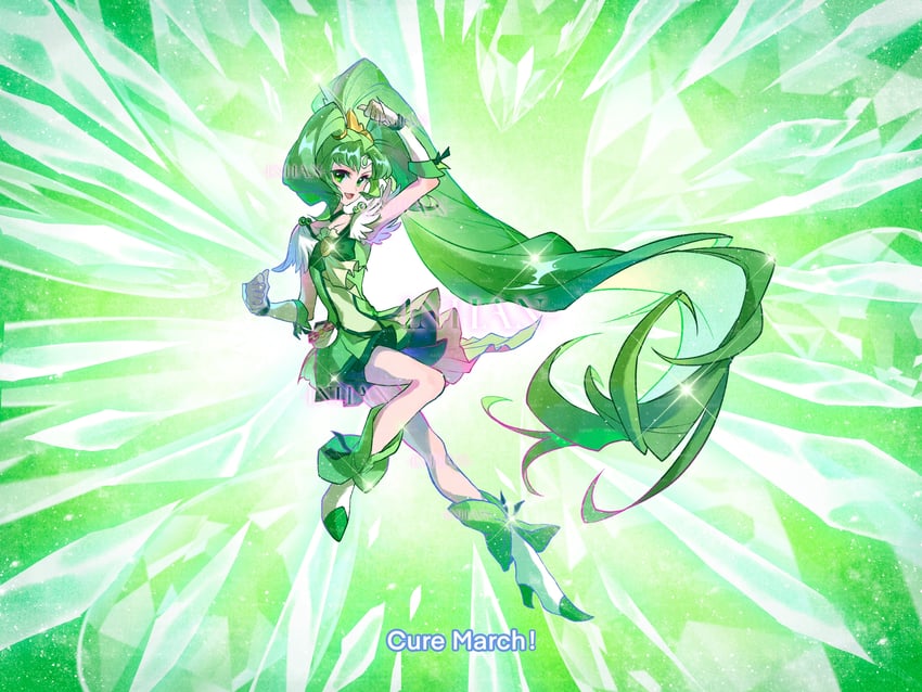 midorikawa nao and cure march (precure and 1 more) drawn by inhan