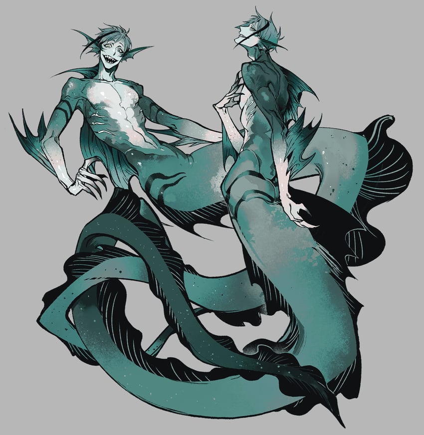 floyd leech and jade leech (twisted wonderland) drawn by kaifei_(kaifei_29)