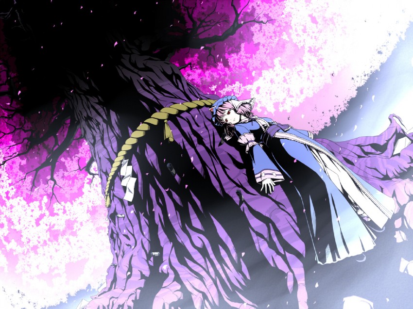 saigyouji yuyuko and saigyou ayakashi (touhou) drawn by captain_freedom